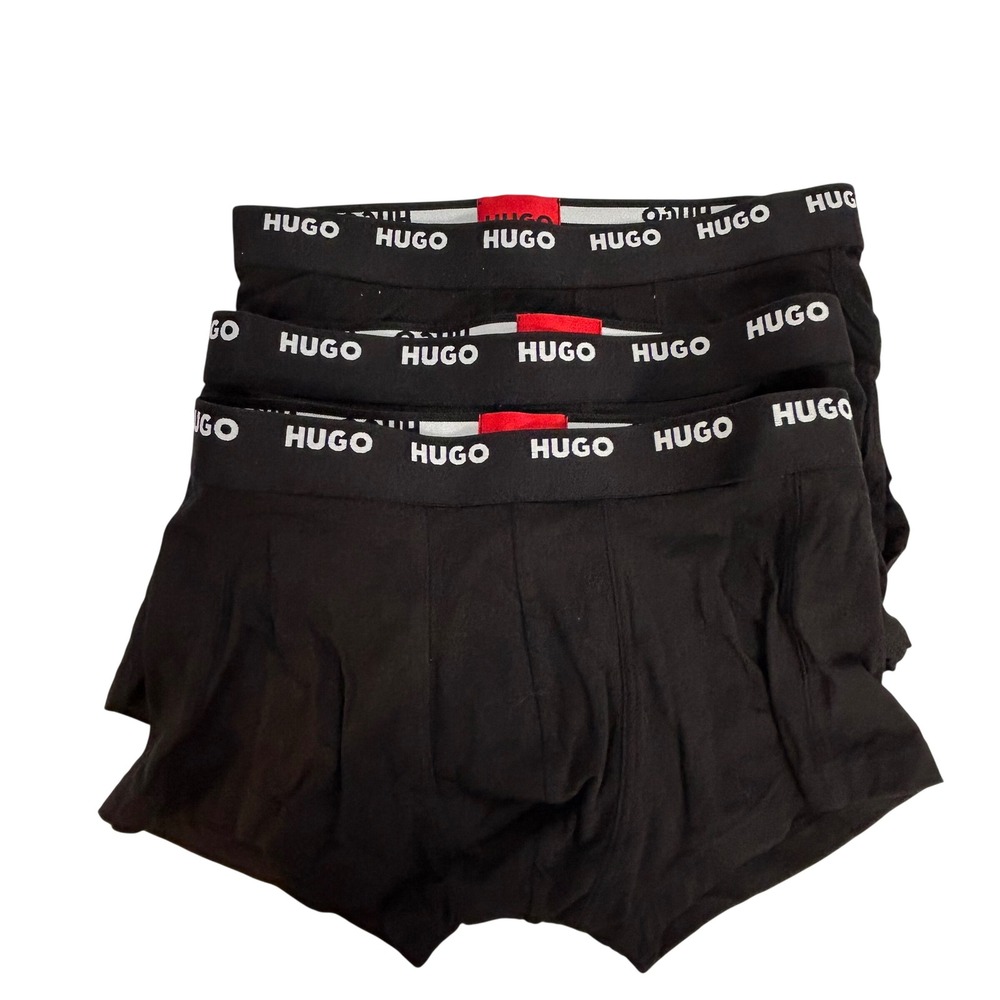 HUGO BOSS Mens 3 Pack Black Boxer Briefs Trunks Underwear Size‎ S